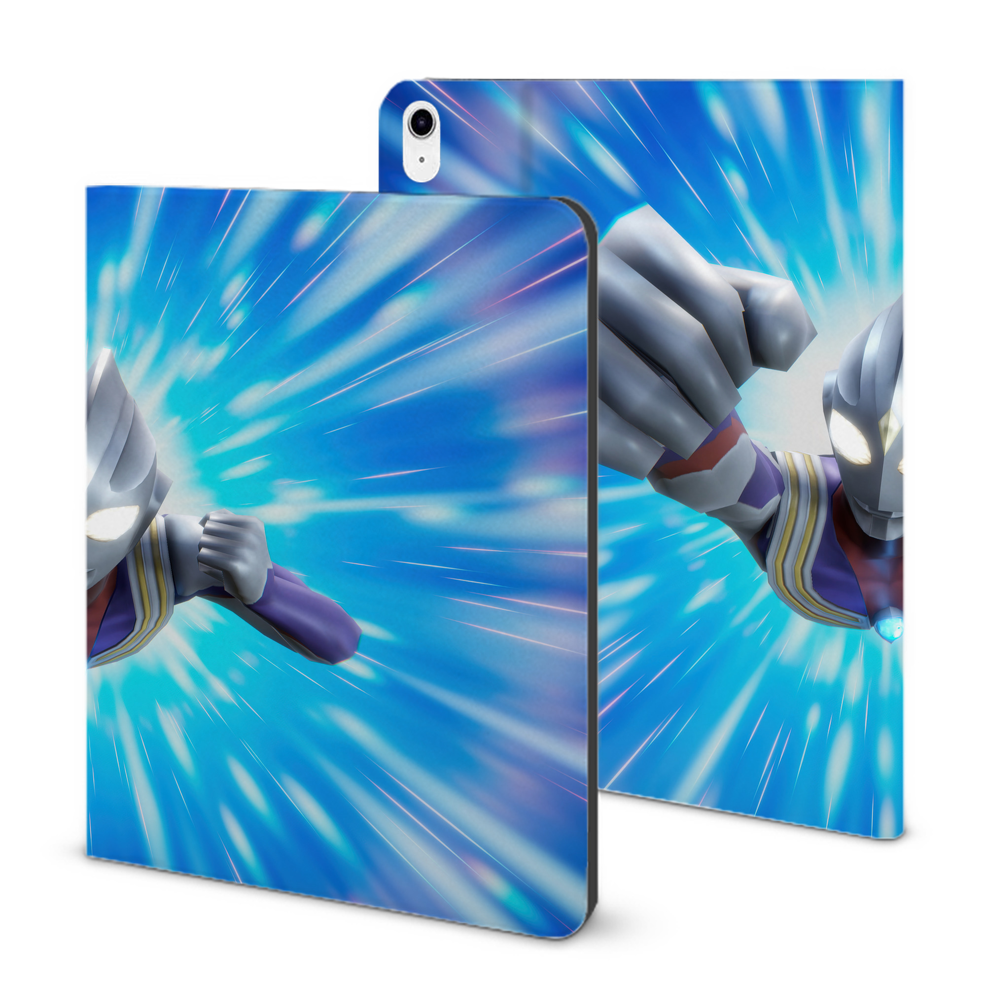 （画像用） ウルトラマン Ultraman IPad ケース ブック型 PUレザー TPU 耐衝撃 軽量 薄型 ペン収納なし 全面保護 IPad 各モデル対応